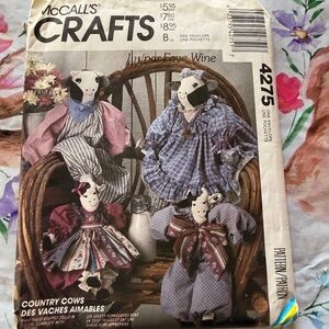 McCall's Crafts Country Cows Sewing Pattern - 4275 - 1989 - Vintage